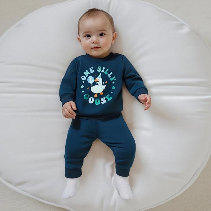 Infant Baby Boy Fall Clothes Set Funny Letter Sweatshirt Pant Outfit Toddler Winter Clothes 6 12 18 Months 2T 3T