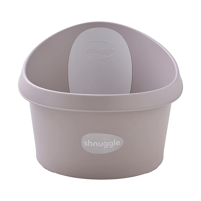 Toddler Bath Tub | Larger Bath for Bigger Kids at Bathtime | Includes Warm and Soft Foam backrest | Grippy Anti-Slip Surface | Includes Easy Drain Bath Plug | Taupe Beige