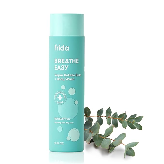 Frida Baby Eucalyptus Vapor Baby & Kids Bubble Bath + Body Wash, Toddler & Baby Body Wash, Dermatologically Tested, Tear-Free, Hypoallergenic, Safe for Skin, Super Sudsy, 10oz