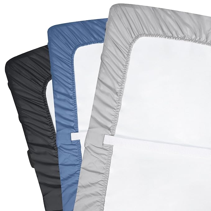 david's Kids 3 Pack Changing Pad Cover Set, Ultra Soft Breathable Cozy Microfiber Diaper Change Table Sheets for Baby Girls, Fit Most Changing Pads, Black & Grey & Navy Blue