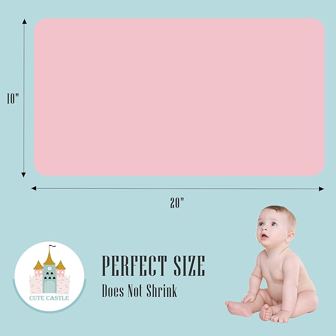 Cute Castle 24 Pack Muslin Burp Cloths for Baby - Ultra-Soft 100% Cotton Baby Washcloths - Large 20'' by 10'' Super Absorbent Milk Spit Up Rags - Burpy Cloths for Unisex, Boy, Girl - Pink