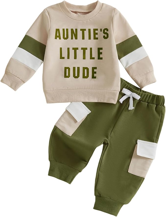 Infant Baby Boy Fall Clothes Set Funny Letter Sweatshirt Pant Outfit Toddler Winter Clothes 6 12 18 Months 2T 3T