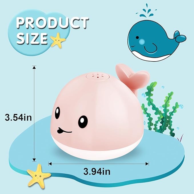 Gigilli Baby Bath Toys, Bath Toys for Kids Ages 1-3, 1 Year Old Girl Valentines Gifts for Babies 6-12-18 Months, Light Up Whale Bath Toy Sprinkler Toddler Birthday Bathtub Fountain Pool Water Toy