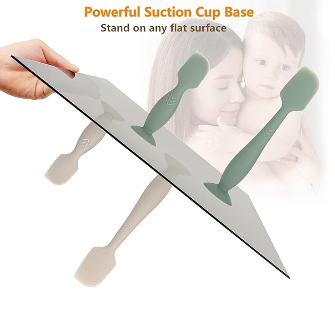 Baby Diaper Cream Spatula Applicator, 4 Pack Butt Paste Spatula Diaper Cream Brush for Newborn Baby, 2 Large and 2 Mini Sizes (Green, gray)