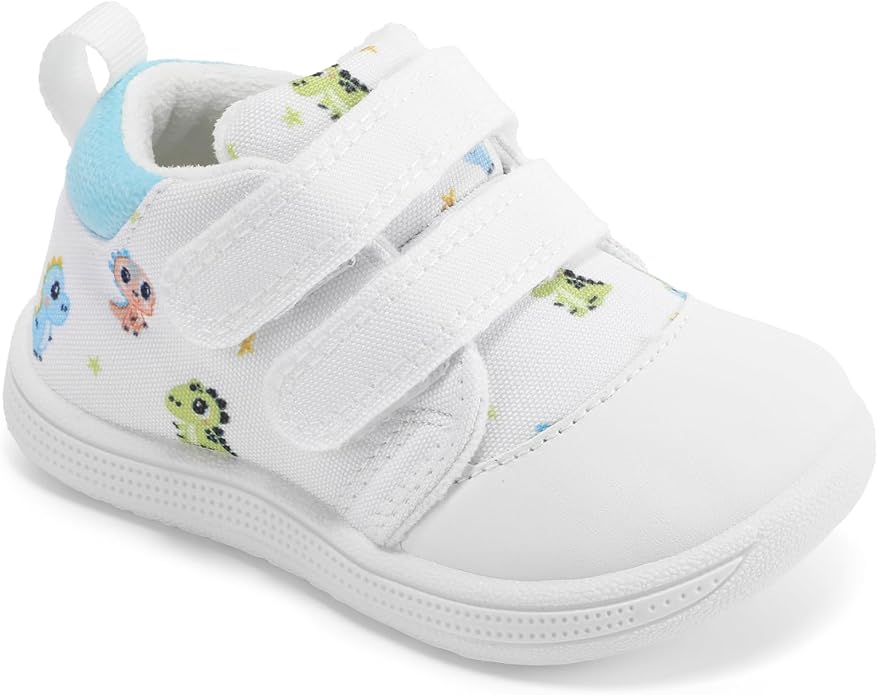 Baby First Walking Shoes Baby Girls Wide Barefoot Sneakers Lightweight Soft Toddler Shoe Non-Slip Ankle Support