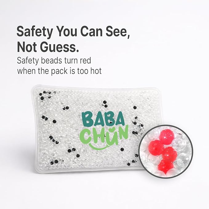Belly Belt for Tummy Ache, Colic and Gas Relief – Hot and Cold Therapy – Heat Warning Safety Beads– for 2-Months-Old Infant to 4-Years-Old Toddler