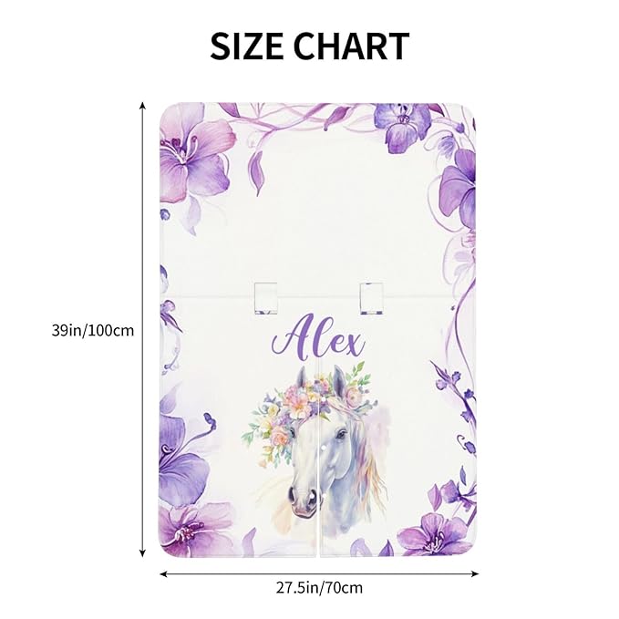 Personalized Baby Girl Car Seat Canopy for Babies, Custom Name Baby Car Seats Cover for Girls, Floral Horse Opening Minky Nursing Breastfeeding Covers for Infant, Carseat Canopies for Newborn