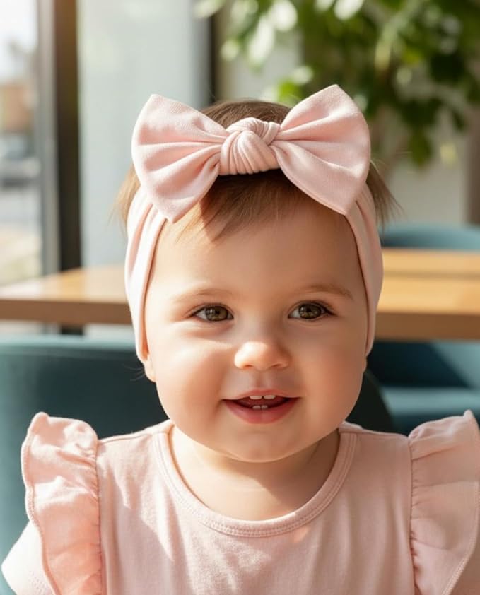 Baby Girl Headbands-Infant,Toddler Cotton Handmade Hairbands with Bows Child Hair Accessories