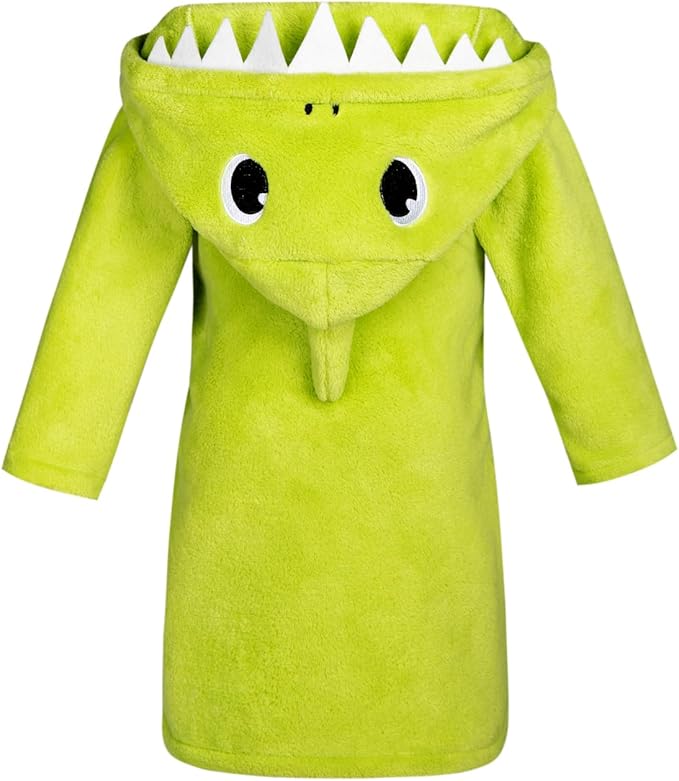 Kids Boys Girls Shark Soft Hooded Bathrobe Toddler Robe with Animal Hood