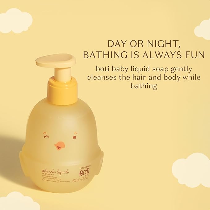 O Boticário Boti Baby Liquid Soap, Hair And Body Cleanser & Wash, 6.7 Ounce (200ml)