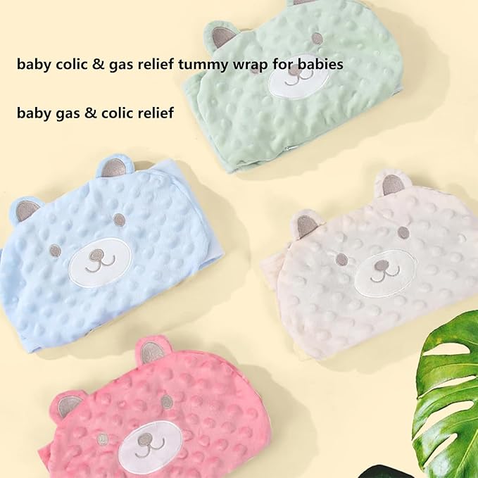 Baby Colic and Gas Relief - Cassia Seed Heated Tummy Wrap,Baby Heating Pad Swaddle Belt Relieves and Soothes Gas,Bloating and Upset Stomach (Blue)