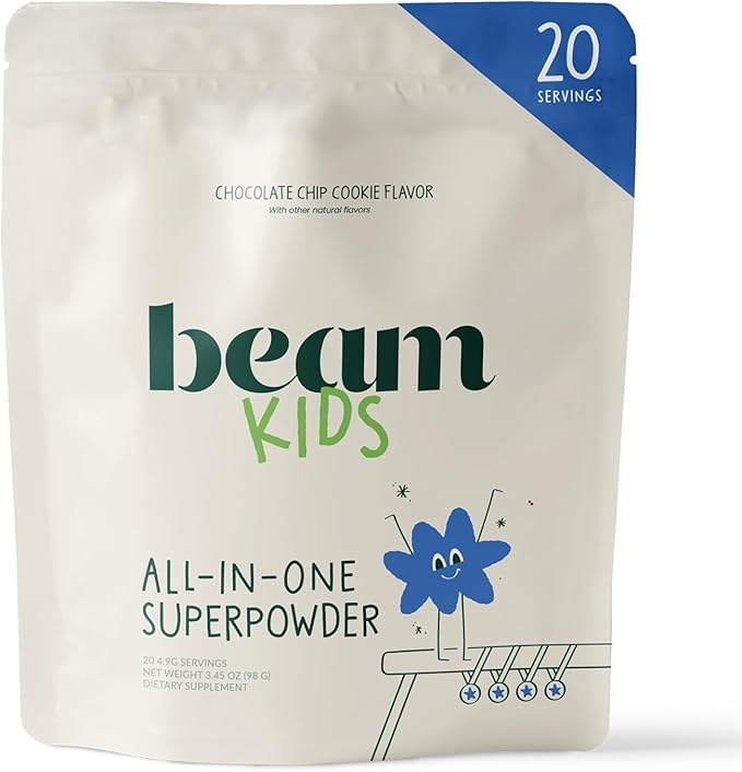 Beam Kids All in One Superfood Powder, Nutritional Shake, Organic Greens, Probiotics, Vitamins, Immune Support, Gut Health, Superfood Drink, Daily Nutrition for Children, No Artificial Sweeteners