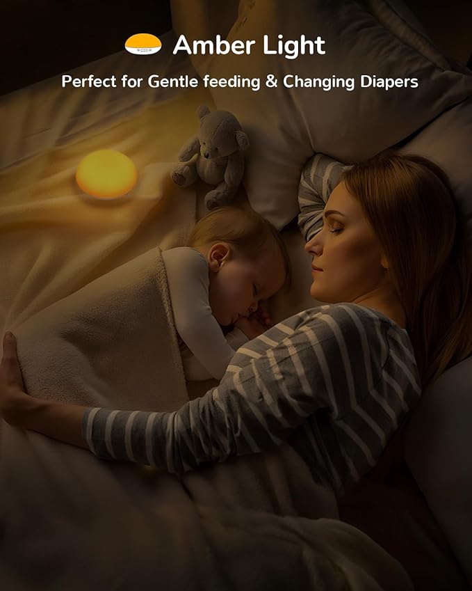 Baby Night Lights for Nursery – Portable Night Light with Minimalist Design, Nursery Night Light for Breastfeeding, Memory & Timer Modes, Ultra-Long Battery Life