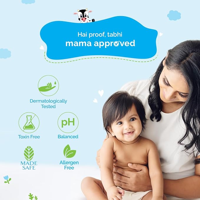 MAMAEARTH Milky Soft Head to Toe Wash with Oats Milk & Calendula 13.53 Fl Oz (400ml)