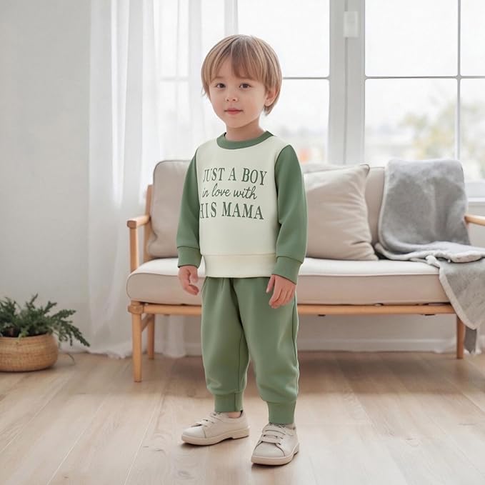 Infant Baby Boy Fall Clothes Set Funny Letter Sweatshirt Pant Outfit Toddler Winter Clothes 6 12 18 Months 2T 3T