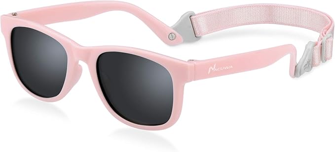 Baby Sunglasses - 100% UV Proof Sunglasses for Baby, Toddler, Kids - Ages 0-2 Years - Case and Pouch included