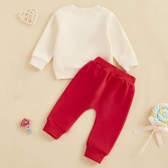 Infant Baby Boy Fall Clothes Set Funny Letter Sweatshirt Pant Outfit Toddler Winter Clothes 6 12 18 Months 2T 3T