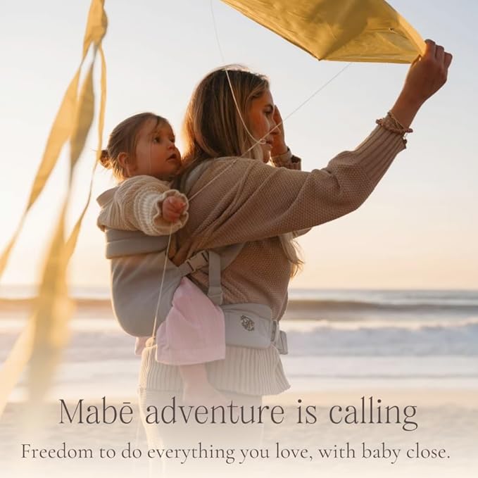 Mabē Monarch Ergonomic Baby Carrier – Premium Cotton Soft Structured Newborn to Toddler Carrier with Hip-Healthy Design, 3 Carry Positions (7-35lbs), Lightweight & Breathable, (Violet Wings)