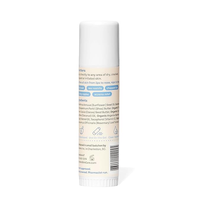Flanders Healing Balm Stick - Safe for All Ages, Irritated Skin & Lips, Nipple Balm, Drool Rash, Raw Cuticles, Windburned Cheeks, Nostrils, Unscented (0.5oz)