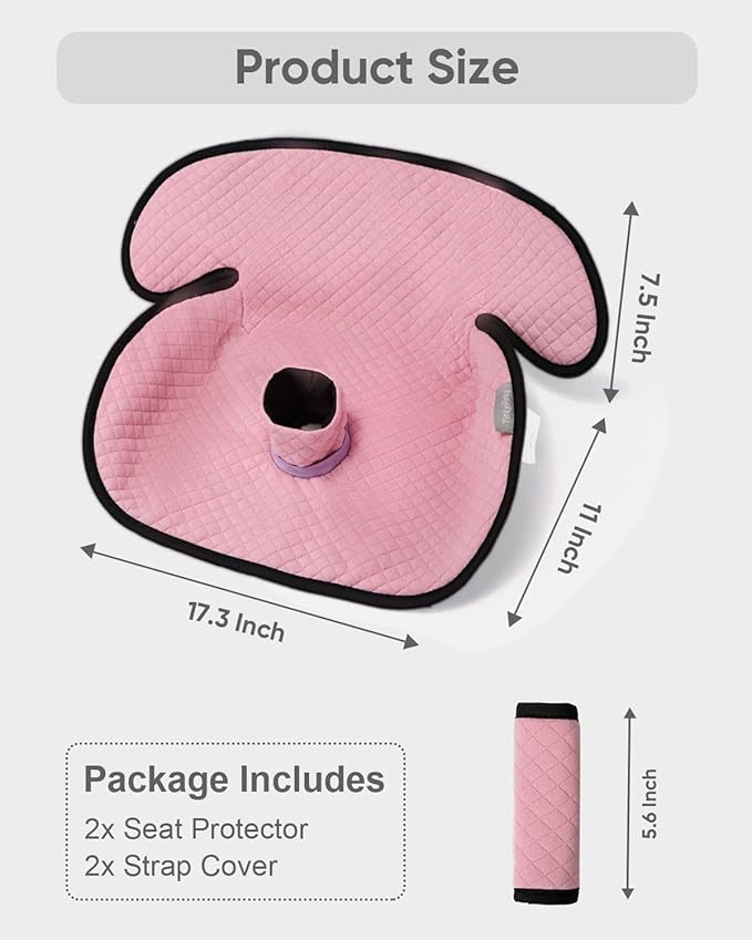 2 Pack Baby Potty Training Car Seat Protector, Waterproof Car Seat Liner for Potty Training Toilet, Baby Infant Toddler Piddle Pad Fits for Carseat, Stroller, Highchair - 2 Pack, Pink