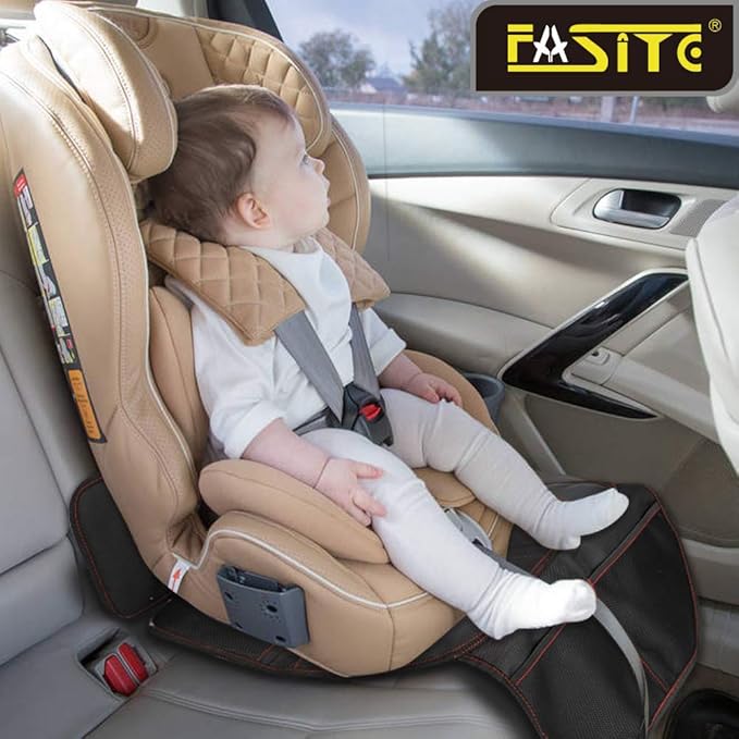FASITE Car Seat Protector for Baby Child Car Seats - Auto Seat Cover Mat,Protective Non-Slip Waterproof Car Seat Cover Pad with Mesh Pockets (2 Pack)