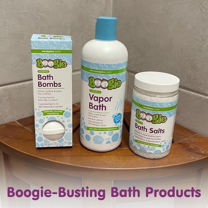 Boogie Kids Botanical Bubble Bath, Soothing Vapor, Made with Natual Essential Oils, Mint Eucalyptus, 18 oz (Pack of 2)