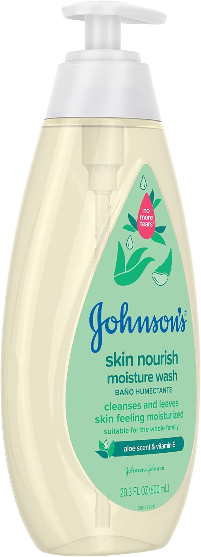 Johnson's Skin Nourishing Moisture Baby Body Wash with Aloe Scent & Vitamin E, Hypoallergenic & Tear Free Bath Wash for The Whole Family, Paraben- & Sulfate-Free, 20.3 fl. oz