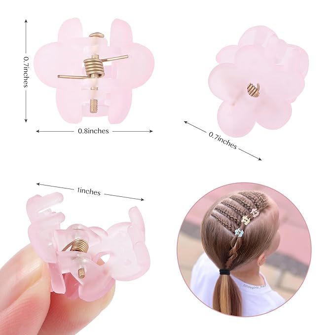 48Pcs Small Hair Claw Clips, Mini Hair Clips No-Slip Grip Jaw Clips Mix Colored Flower Hair Accessories for Women Girls