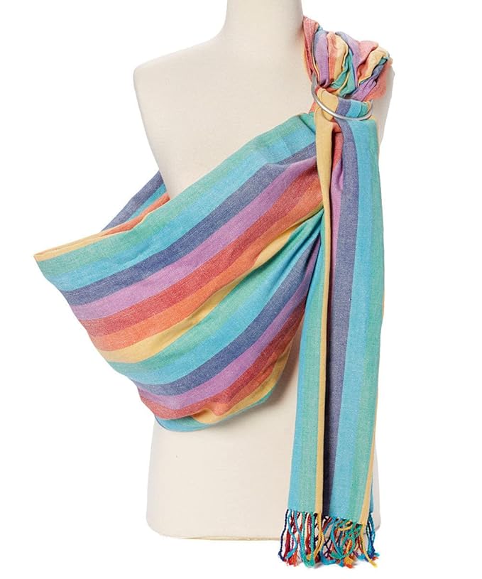 Hip Baby Wrap - Baby Carrier for Infants & Toddlers - Cotton Sling for Nursing, Baby Shower Gifts - Comfortable for Babies 8-35 lbs - Valentine Gifts for Her for Valentines Day - Summer Rainbow
