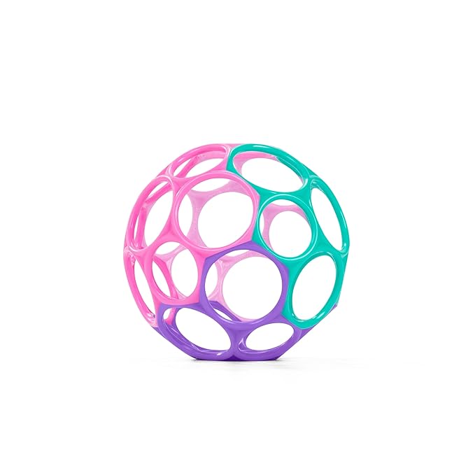 Bright Starts Delightful Duo 2-Pack Gift Set with Easy-Grasp Oball Rattles, Pink, Baby Toys for Newborn and Up