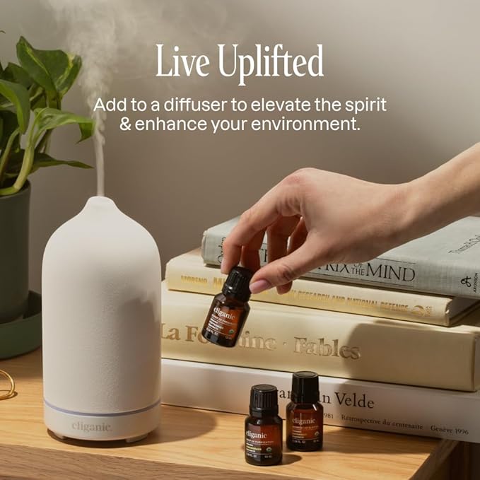 Cliganic Organic Clary Sage Essential Oil, 100% Pure Natural for Aromatherapy | Non-GMO Verified