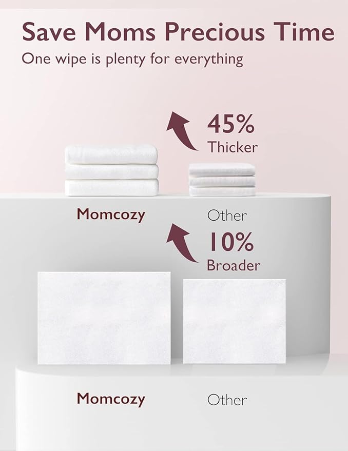 Momcozy Natural Breast Pump Wipes for Parts Cleaning On-The-go, 30 Count, Flash Clean & Resealable