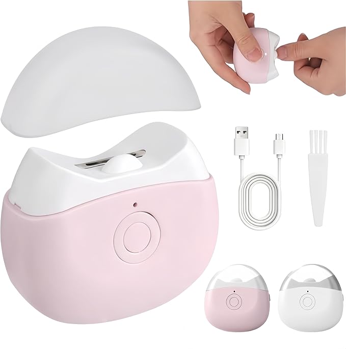 Electric Nail Clippers,2026 New Automatic Nail Trimmer with LED Light and 2 Speeds, Safety Fingernail Trimmer with Nail Scraps Storage for Baby Adult Seniors (Pink)