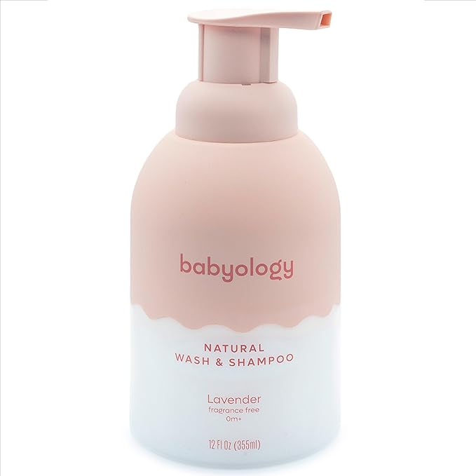 Babyology All Natural Baby Wash and Shampoo - 100% Edible Ingredients - with Organic Lavender Essential Oil (Fragrance Free) - Good for Sensitive Skin - Non Toxic - Tear Free