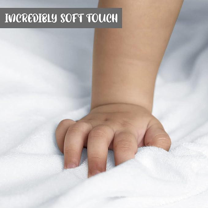 Set of 2 Hooded Baby Towels – White – Luxurious, Large and Super Absorbent – 30 x 30 Inch – Soft and Suitable for Infants, Toddlers and Kids – 400 GSM