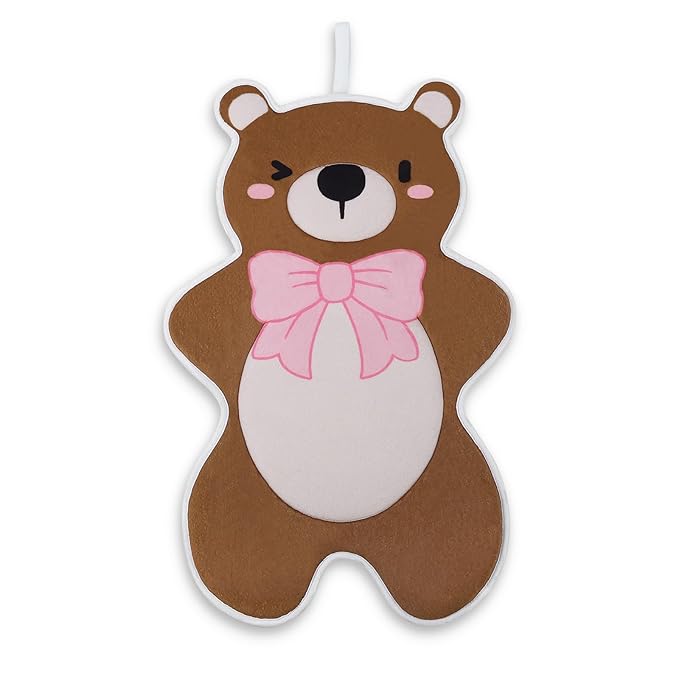 Baby Bath Pad - Original Washer-Safe Bear Seat for Newborns to Toddlers (0-6 Months+), Non-Slip Bathtub Mat, Essential Brown Bath Accessory