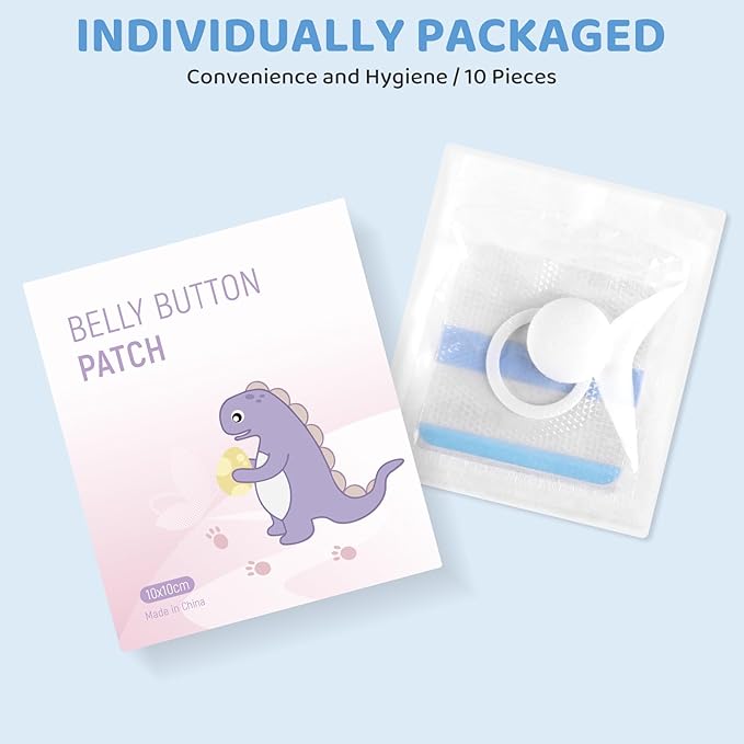 Baby Belly Navel Patches, Waterproof Cotton Pads for Baby Belly Button Hernia, Infant Umbilical Hernia Patch, Belly Button Patch for Baby Newborn, 10×10cm, 10 Pcs