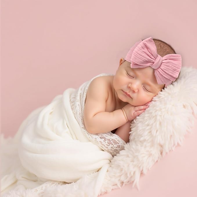 Baby Girl Bows Newborn Headband Stretchy Double Bows Soft Infant Toddlers