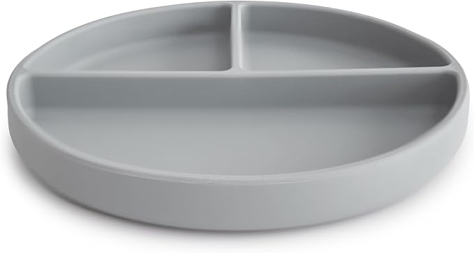 mushie Silicone Suction Plate | BPA-Free Non-Slip Design (Stone)