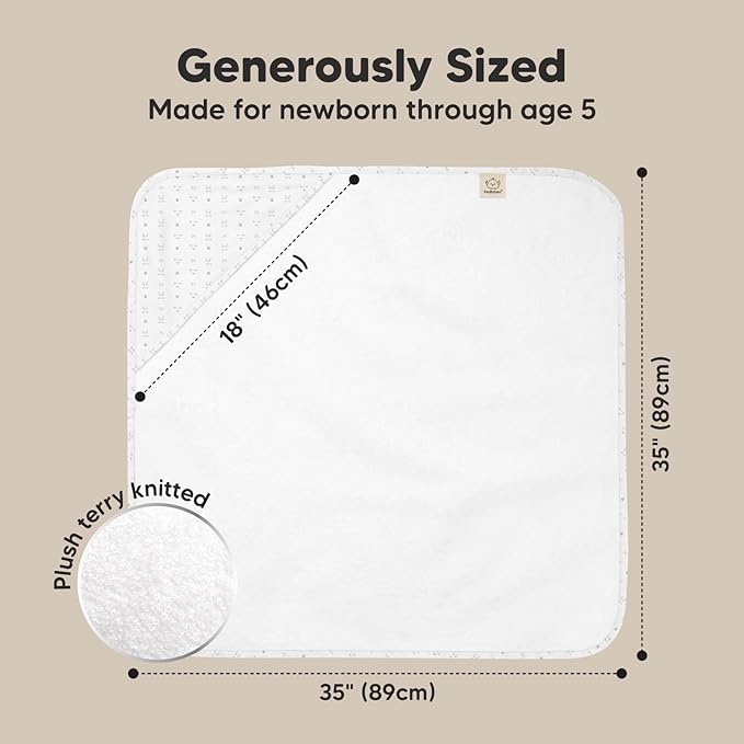 KeaBabies Hooded Baby Towel for Newborn - Viscose Derived from Bamboo Large Baby Bath Towels with Hood for Boys, Girls, Toddler, Extra Absorbent & Soft Newborn Bath Essentials (KeaStory, Regular)