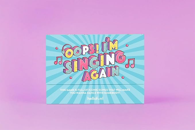 Hellofun! Oops I'm Singing Again! – Fast-Paced Music Trivia & Performance Party Game – Sing, Hum, Dance & Guess Songs – Fun for Teens & Adults – Ages 14+