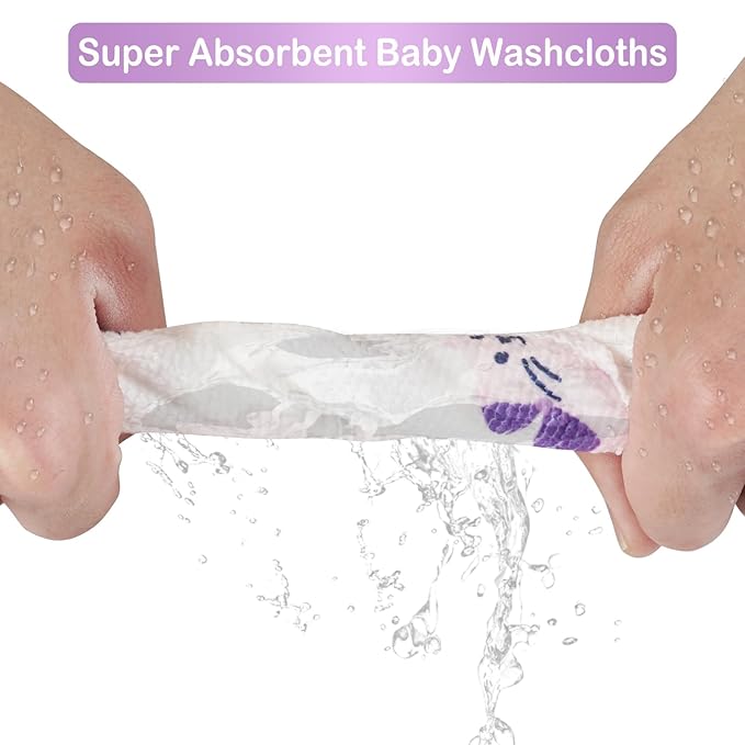 Viviland Baby Washcloths 24 Pack, Toddler Wash Cloths for Bath, Super Soft & Absorbent Bath Towel for Newborn and Infants, Baby Towels Care for Baby's Sensitive Skin