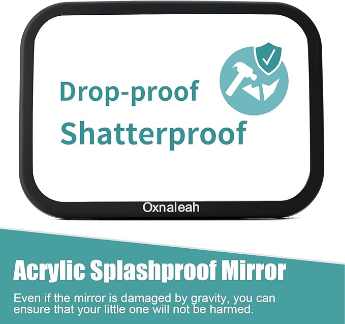 Car Mirror for Baby,Shake proof,Shatterproof Baby Car Mirror for Safe Travel, 360° Rotation, Clear Wide View, Easy Install, Perfect