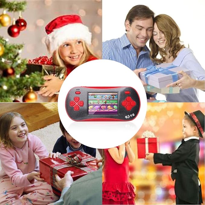 Handheld Game for Kids - FAMILY POCKET RS16 Portable Classic Controller 260 Game 2.5 inch LCD Retro Arcade Video Game System Children's Birthday Gift (red)