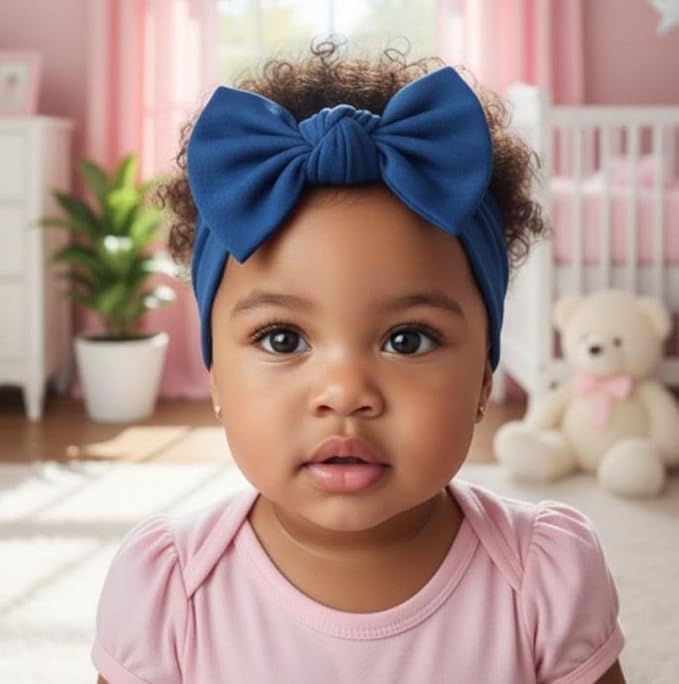Baby Girl Headbands-Infant,Toddler Cotton Handmade Hairbands with Bows Child Hair Accessories