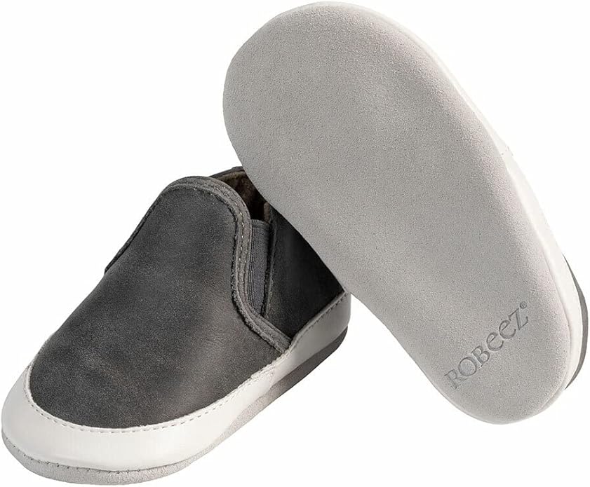 Robeez Baby Boys and Unisex Soft Soles Slip-Resistant Crib Shoes Slippers Moccasins for Infant and Toddler, 0-24 Months