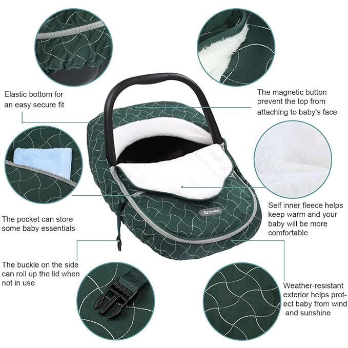 Yoofoss Baby Stroller Bunting Bags Winter Carseat Canopies Cover to Protect Baby from Cold Wind, Super Warm Plush Fleece Baby Carrier Cover for Infant Boys Girls
