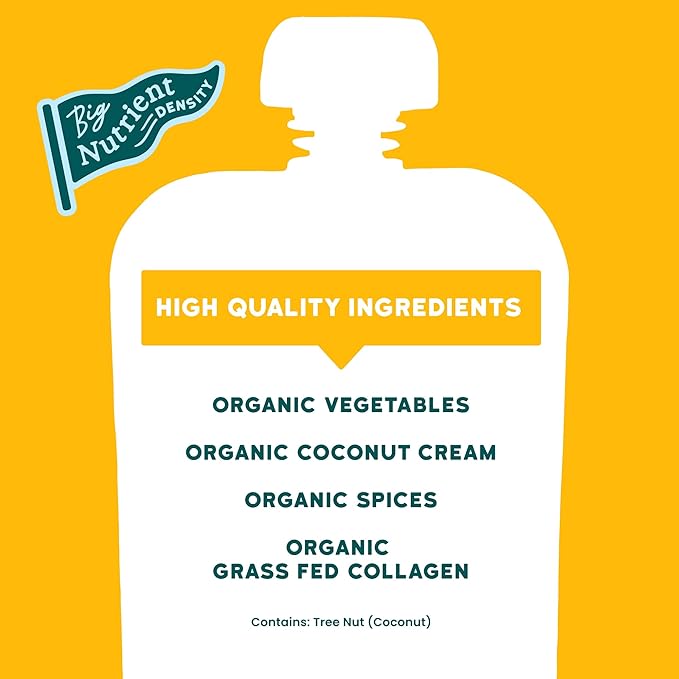 Serenity Kids 6+ Months Dairy-Free Smoothie Baby Food | USDA Organic | Grass Fed Collagen Protein | 3.5 Ounce BPA-Free Pouch | Sweet Potato Spice | 1 Count