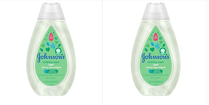 Johnson's Baby Vapor Bath with Soothing Aromas to Relax Babies, Tear-Free & Hypoallergenic Liquid Baby Bath Formula, No Parabens, Sulfates, Dyes, or Phthalates, 13.6 fl. oz (Pack of 2)