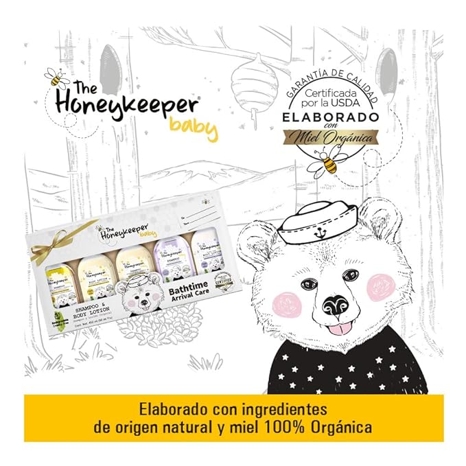 5 pack BATHTIME ARRIVAL CARE THE HONEYKEEPER BABY MIXED 450ml